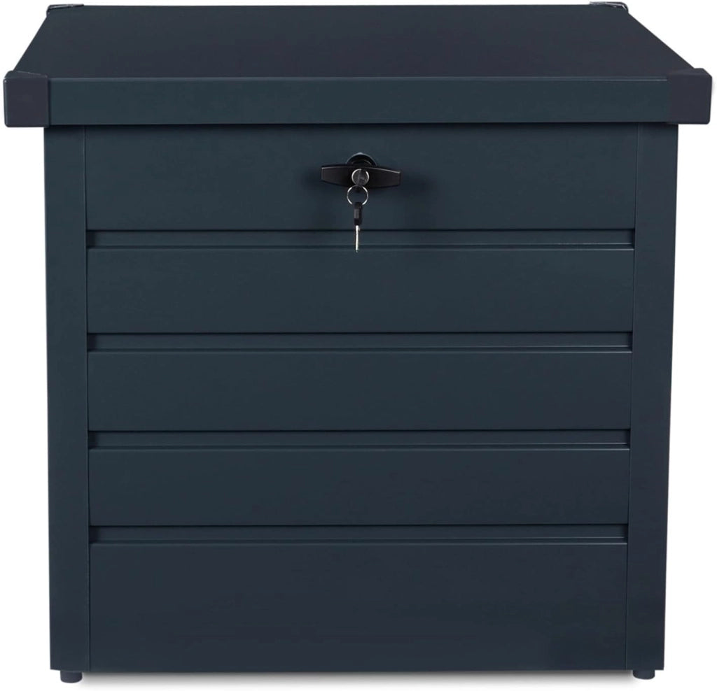 Baule Contenitore Metallico con Serratura Grigio Antracite per Giardino 200L