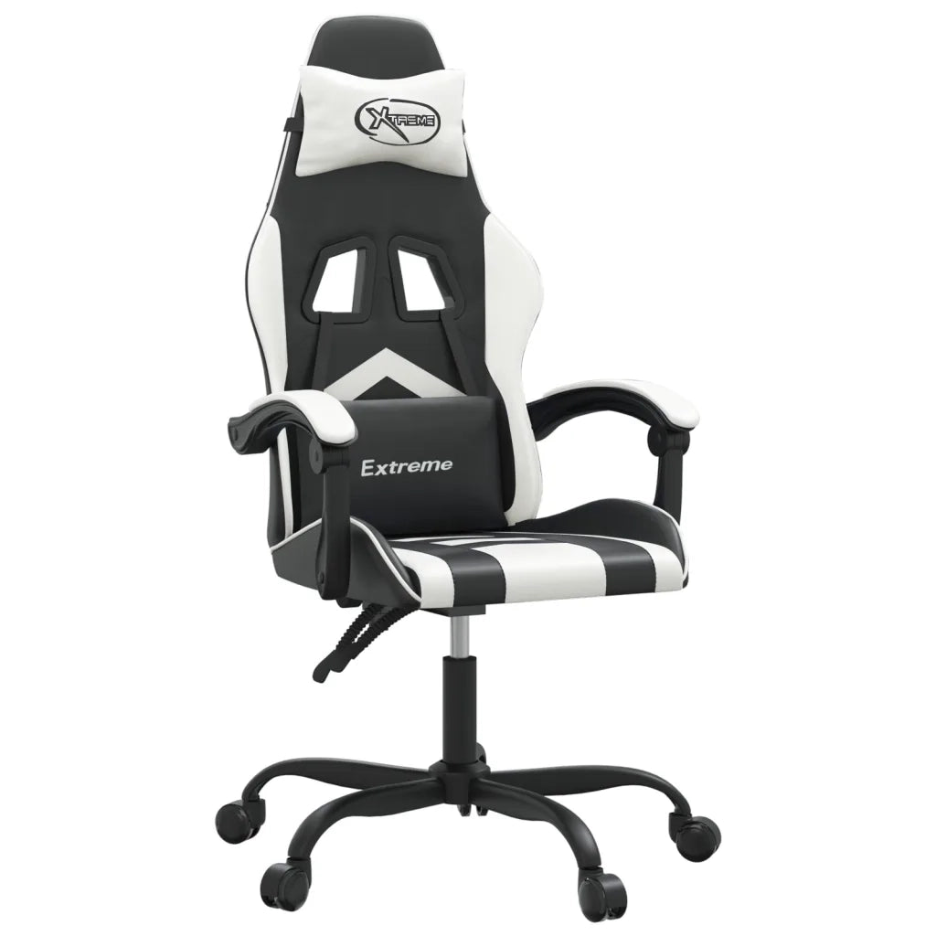 vidaXL Sedia da Gaming Nero e Bianco in Similpelle