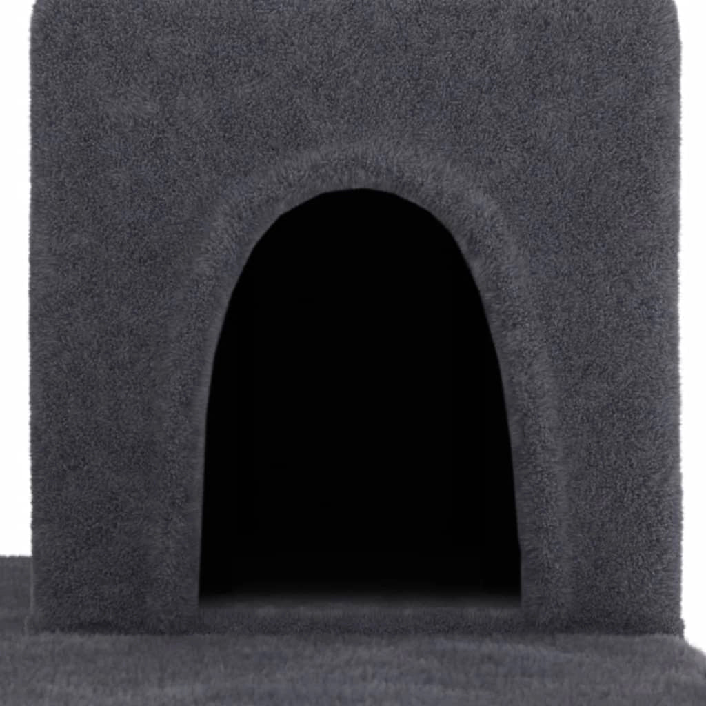 Tiragraffi per gatti Mobili per arrampicata su torre Tiragraffi piattaforma da arrampicata con tiragraffi in sisal scuro 154 cm grigio 02_0022673