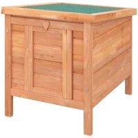 Gabbia per Conigli in Legno da Esterno con Tetto in Asfalto e Rampa Antiscivolo, 42x51x43cm, Rosso Arancione