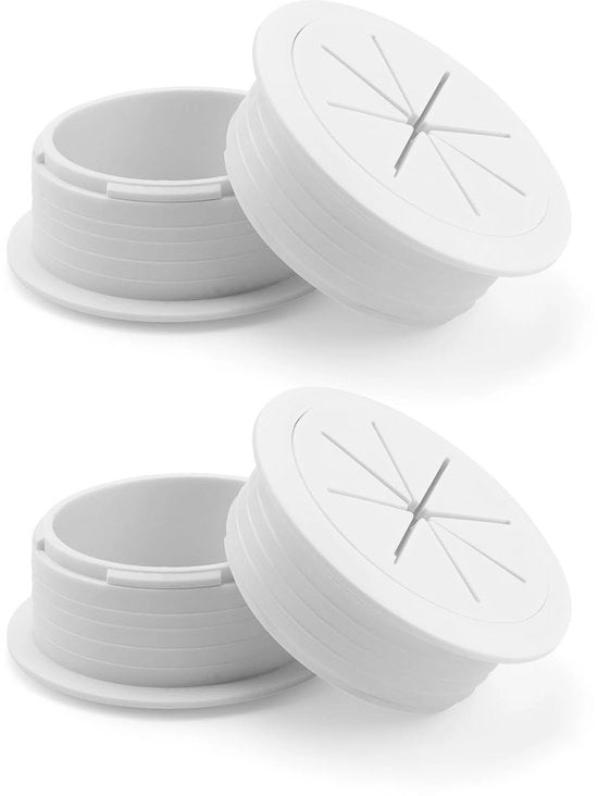 Cavo passante 4 pezzi - Cavo passante bianco - Cavo passante 60mm - Antiscivolo - Duraturo - Flessibile e resistente - Cavo passante con presa