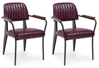 Set 2 Sedie Imbottite 60x63x81 cm Nelly in Ecopelle Bordeaux Vintage