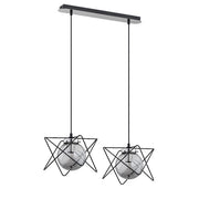 Lampada a sospensione SAGITO TRACK Alfa 2xE14 nera