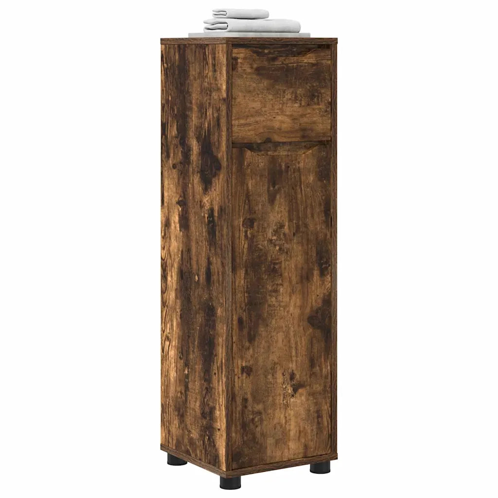 Mobile da Bagno | Armadio da bagno con cassetto Rovere fum¨¦ 30,5 x 30 x 101 cm
