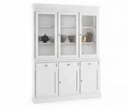 Credenza cristalliera in legno 3 porte mod Martini Shabby chic bianca