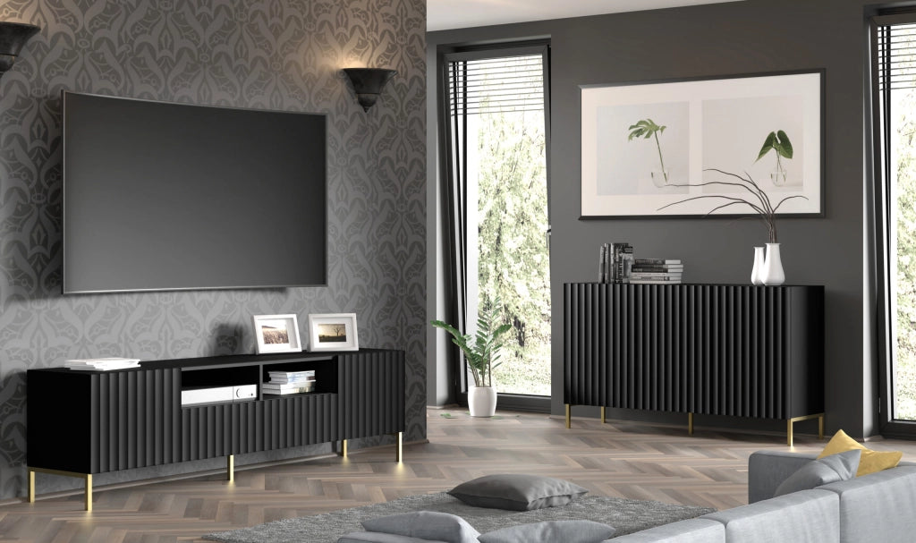 CREDENZA WAVE CABINET 200 4D NERO OPACO