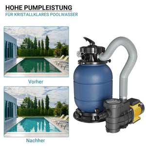 Filtro a sabbia con pompa autoadescante e valvola a 5 posizioni HZS-200, 220W, filtraggio acqua piscina