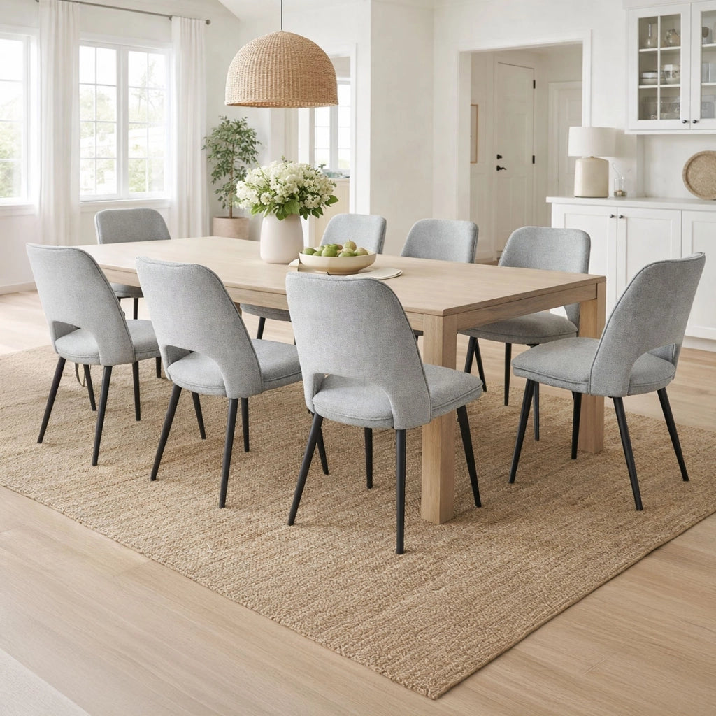 Staffolo, set di Sedie 8 Sedie, Grigio Chiaro