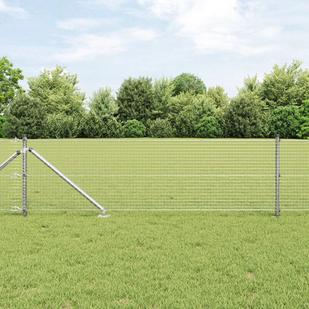 Set di pali da recinzione Set di 2 Acciaio zincato 25 x 0,5 m