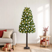Albero di Natale artificiale con rami snodati e palline 120 cm 3466121