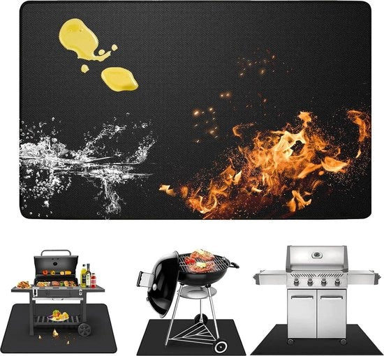 Matrice di Griglia 100x150 cm - Protezione del Pavimento - Resistente al Calore fino a 1800°F - Sottolivello Resistenente al Fuoco - Grill a Gas e Grill a Legna - Zona di Fuoco