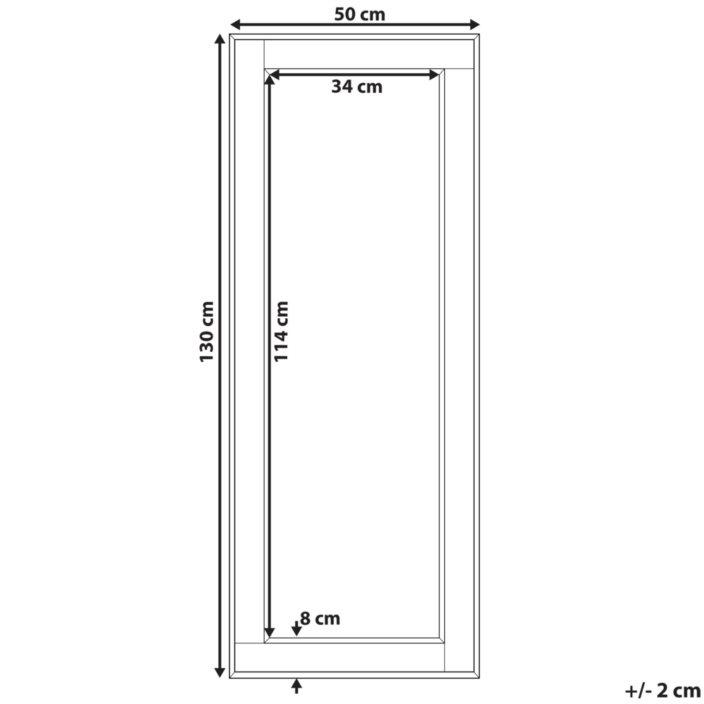 Specchio da parete argento con dorato 50 x 130 cm verticale minimalista Art Deco camera da letto comò soggiorno