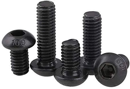 Viti a inbus con testa a bollo - 20 pezzi - Acciaio carbonio classe 10,9 - M6 x 16 mm - Resistente alla corrosione - Finitura di alta qualità - Viti a inbus con anelli di espansione