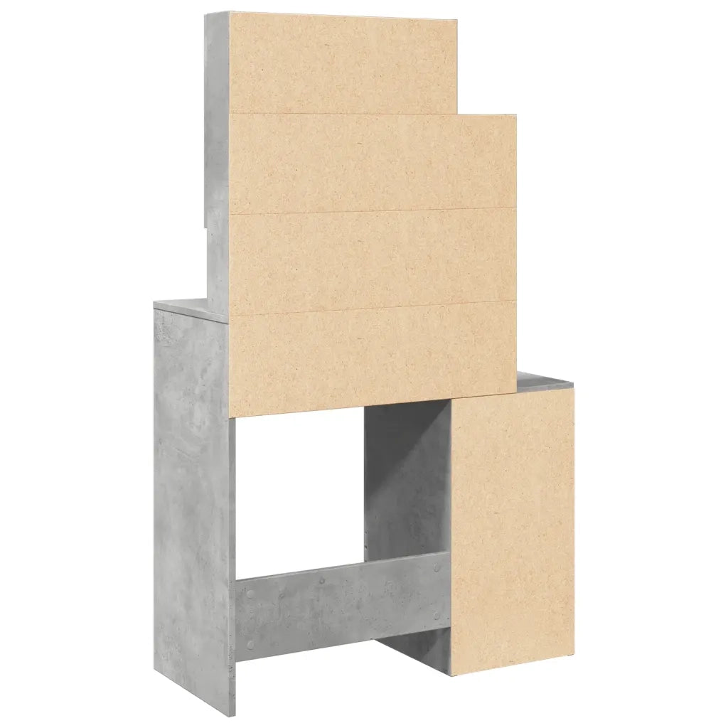 Toeletta con Armadietto Grigio Cemento 80x35x132 cm