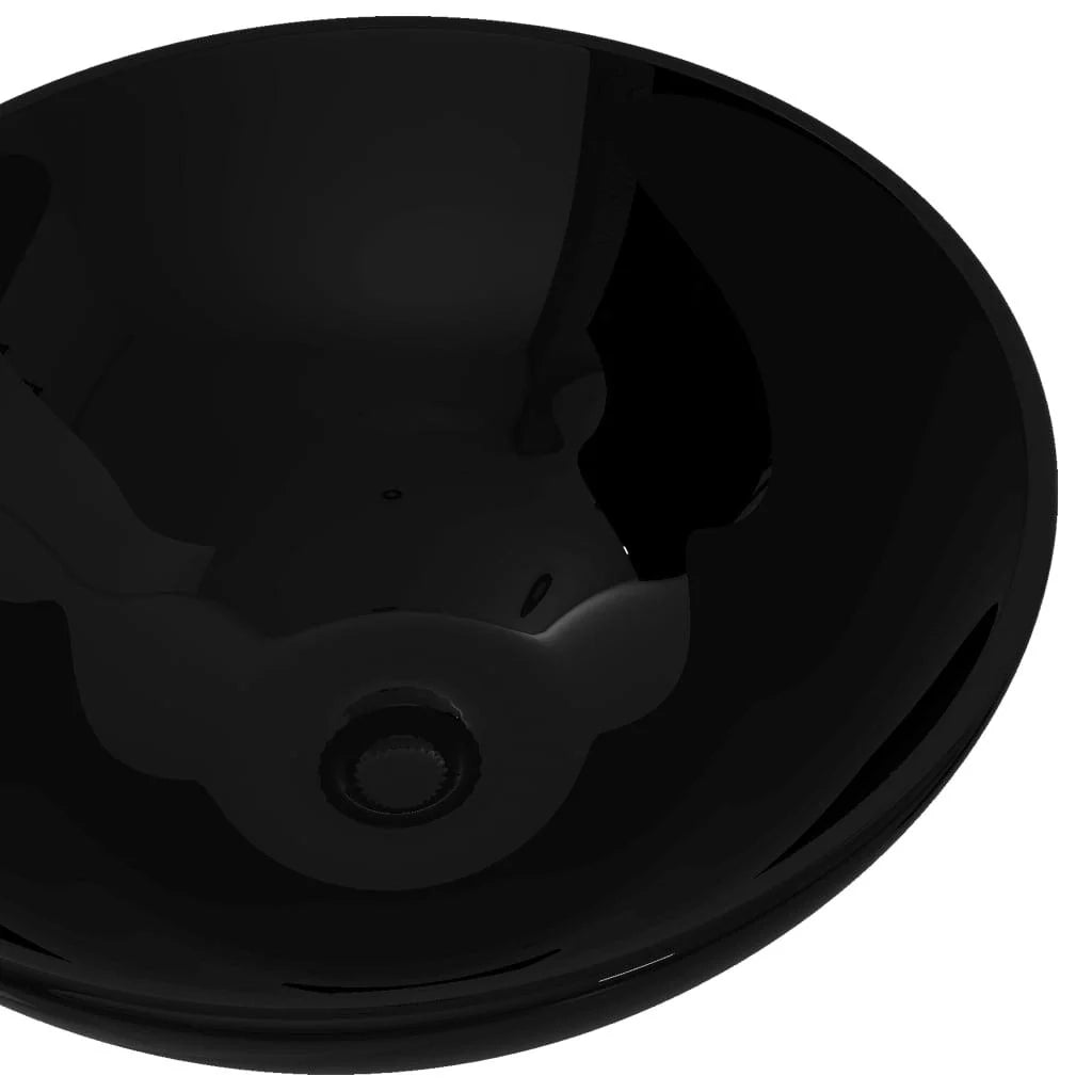 Lavabo tondo in ceramica per bagno lavabo nero 02_0002504