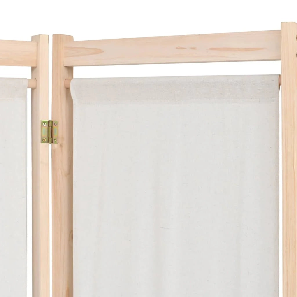 Divisorio divisorio mobile decorativo 5 pannelli crema 200 x 170 x 4 cm tessuto 0802071