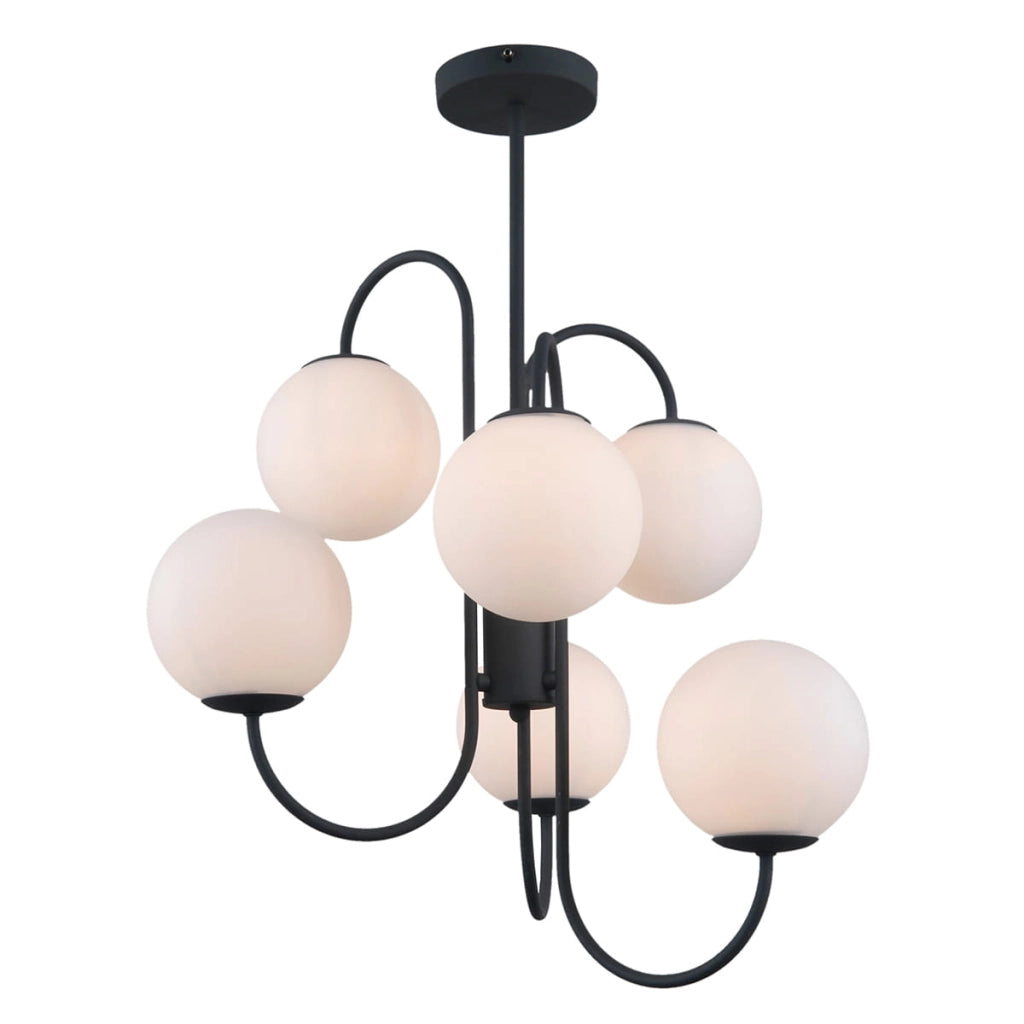 Lampadario Italux Gela industriale nero 6xG9 PND-5500-6-BK