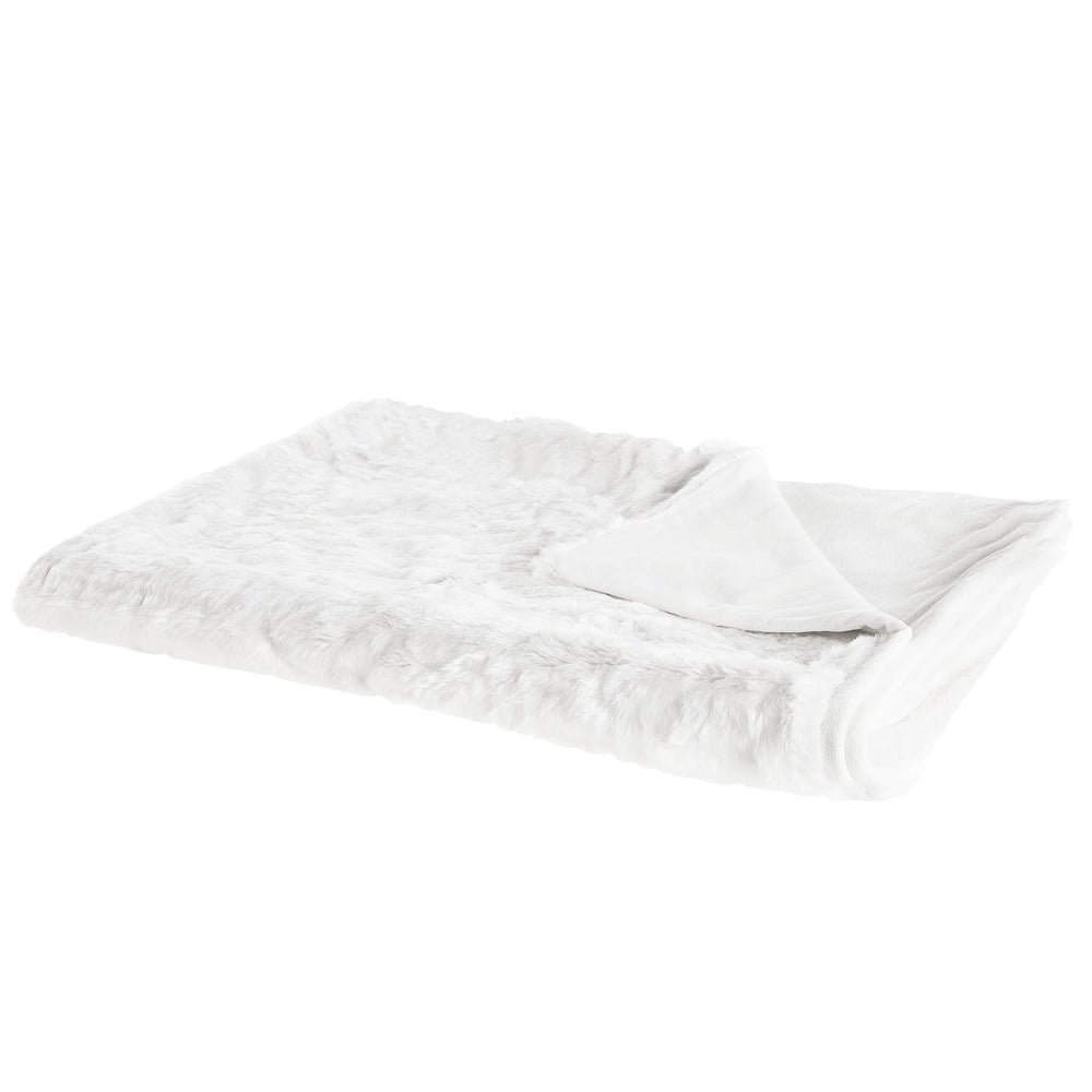 Coperta decorativa copriletto Plaid da Soggiorno 180 x 220 cm bianco camera da letto