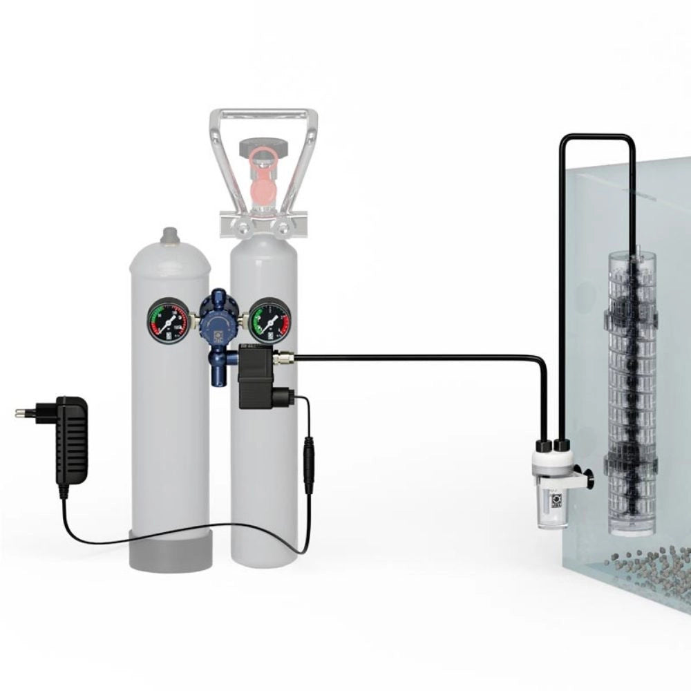 Jbl Proflora CO2 Advanced Set V - Impianto di fertilizzazione con CO2, kit con 2 manometri, spegnimento notturno, senza bombola