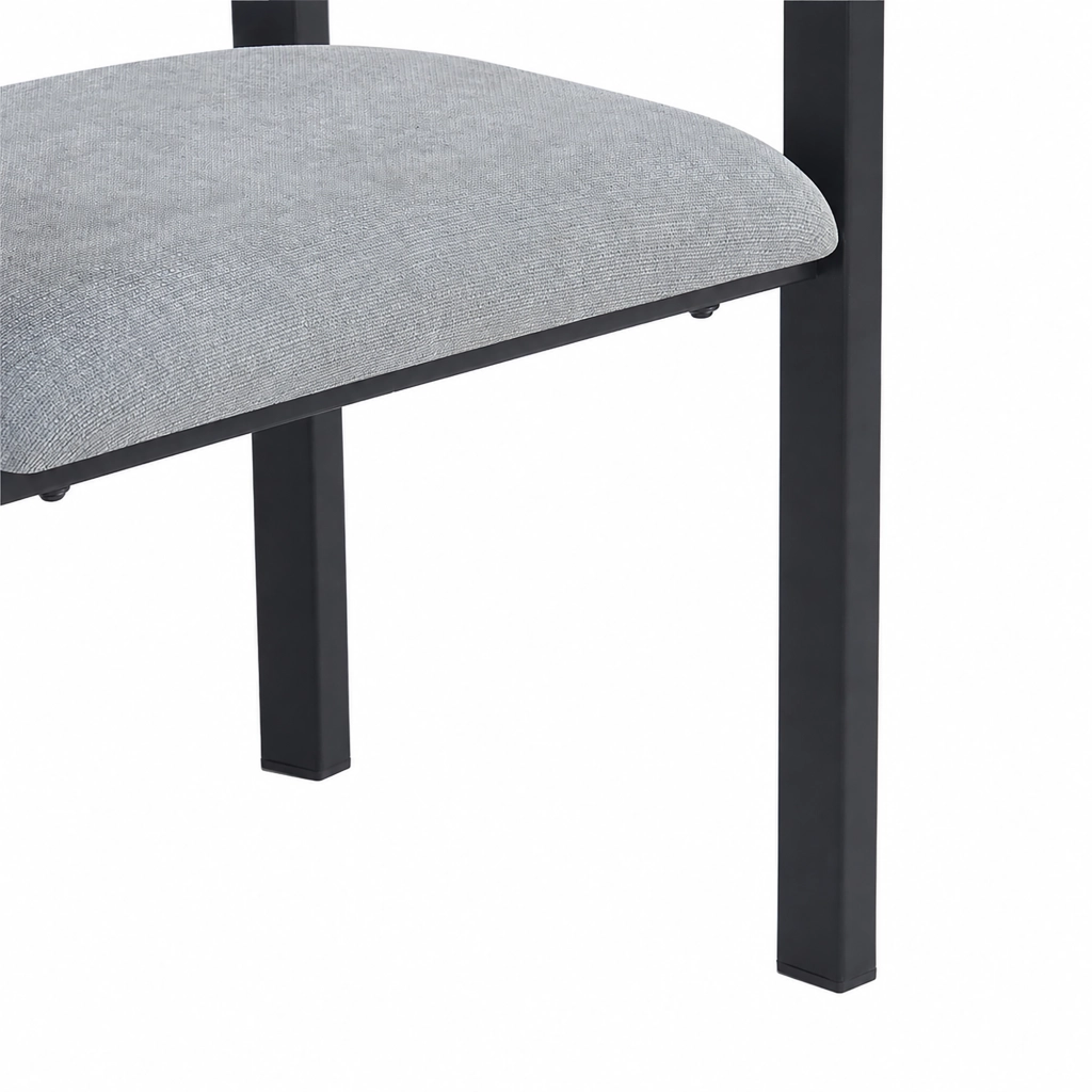 SEDIA da pranzo Set da 2 pezzi in chenille grigio