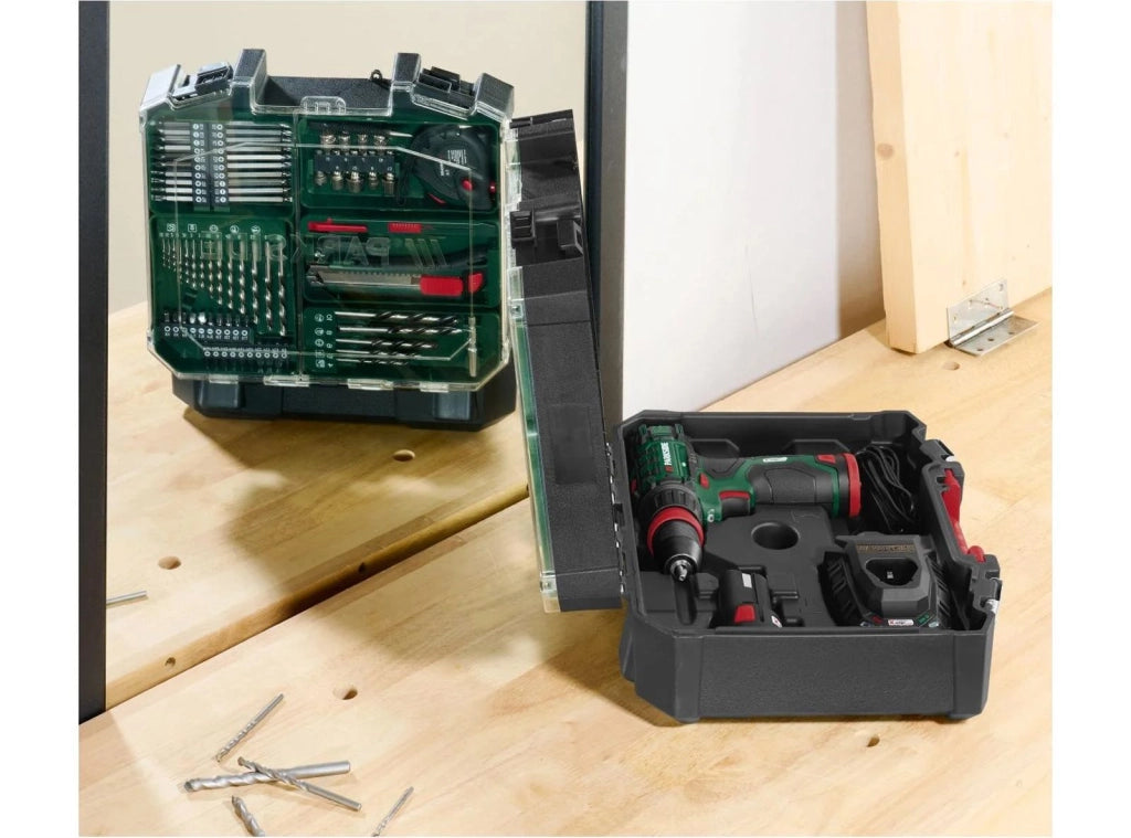 Set Avvitatore a Batteria 12V PARKSIDE PBSA 12 E4 con Caricatore 2 Batterie Valigetta e Accessori - Prodotto da Esposizione