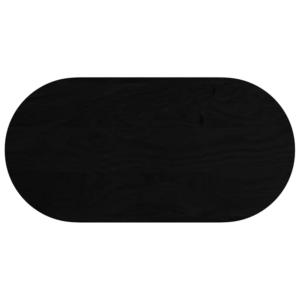vidaXL Piano Tavolo Marrone Scuro 100x50x2 cm in Rovere Massello Ovale