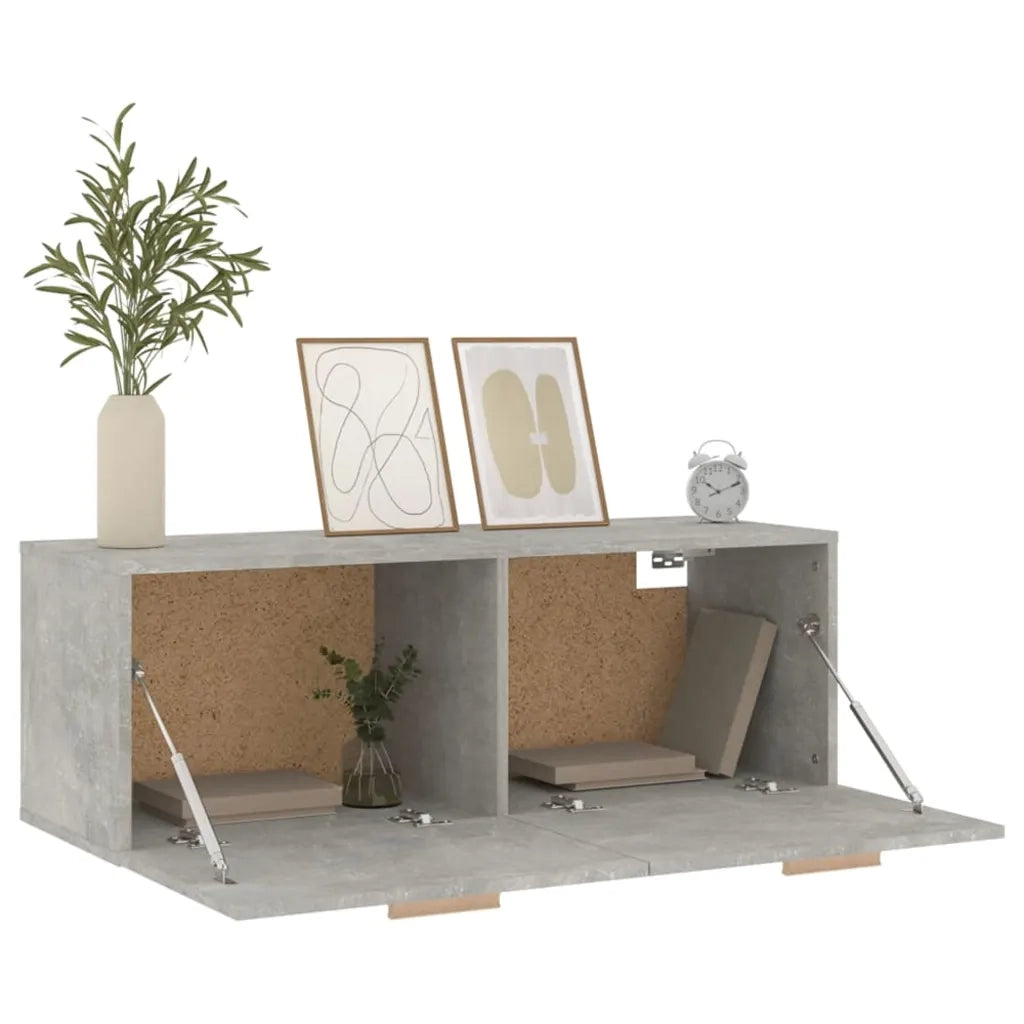 Mobile Pensile Grigio Cemento 100x36,5x35 cm Legno Multistrato 812946