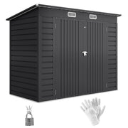 Capanno da giardino in acciaio ¨C zephmum ¨C grigio 249x121x166/183 cm
