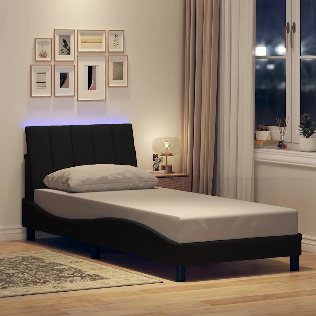 Giroletto senza Materasso Hanko Nero 90x190 cm in Tessuto