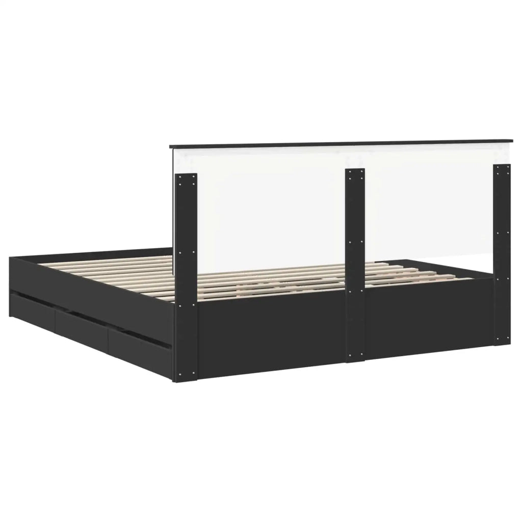 Struttura del letto Nero 180 x 200 cm Legno Ingegnerizzato