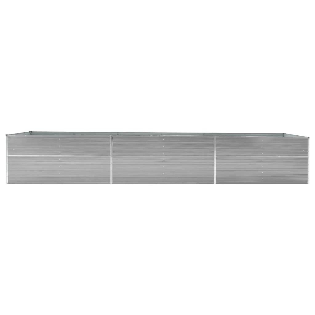 Fioriera rialzata per piante e fiori giardino 480 x 80 x 45 cm acciaio zincato grigio 02_0001123