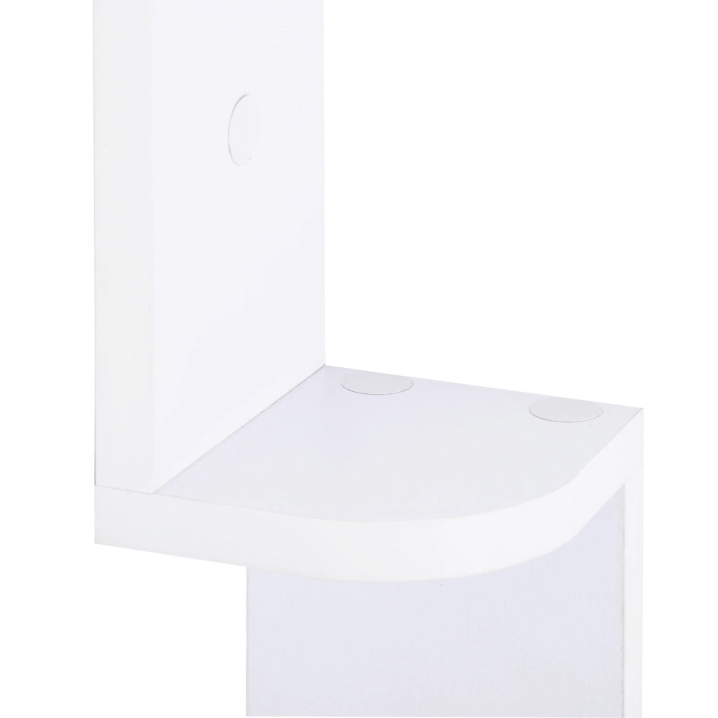 Libreria a Parete Angolare 5 Livelli Legno Bianco ¨C zephmum ¨C 120 cm