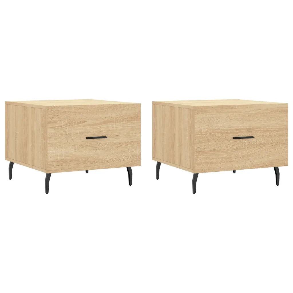 Tavolini Salotto 2pz Rovere Sonoma 50x50x40cm Legno Multistratocod mxl 128054