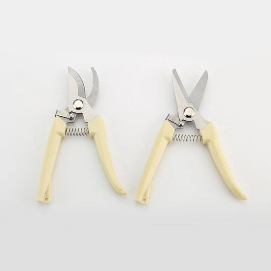 Set di forbici da giardinaggio professionale a doppia lama (incluso 1 forbice bypass e 1 forbice a lama diritta) per la potatura di fiori, la modellazione di piante, bonsai, idroponica e erbe.