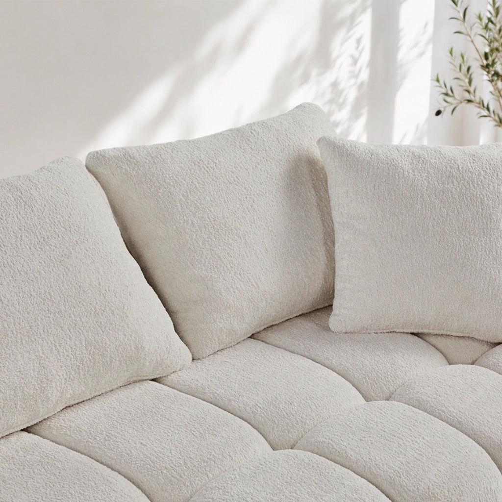 DIVANO Modulare 249,94 cm in Velluto Bianco