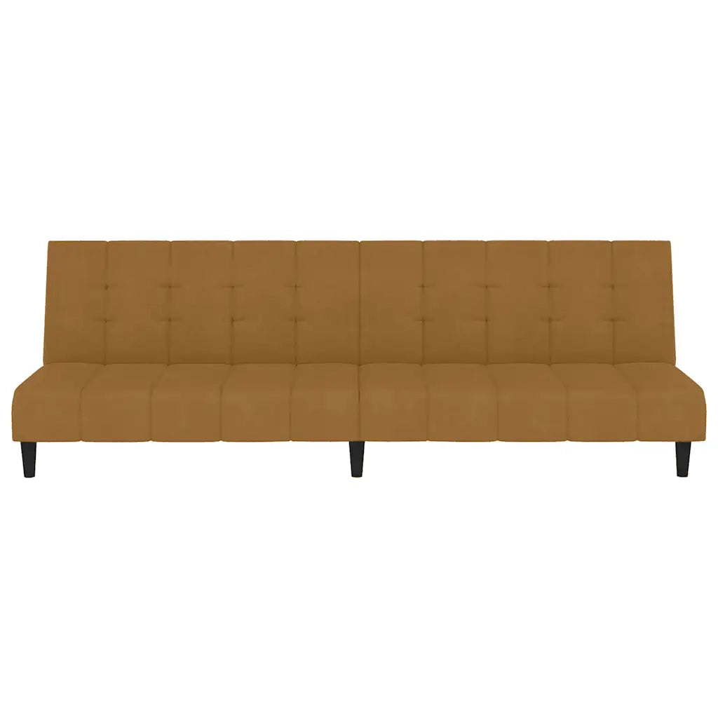 Divano letto | Sof¨¤ letto | Letto singolo a 2 Posti Marrone in Velluto