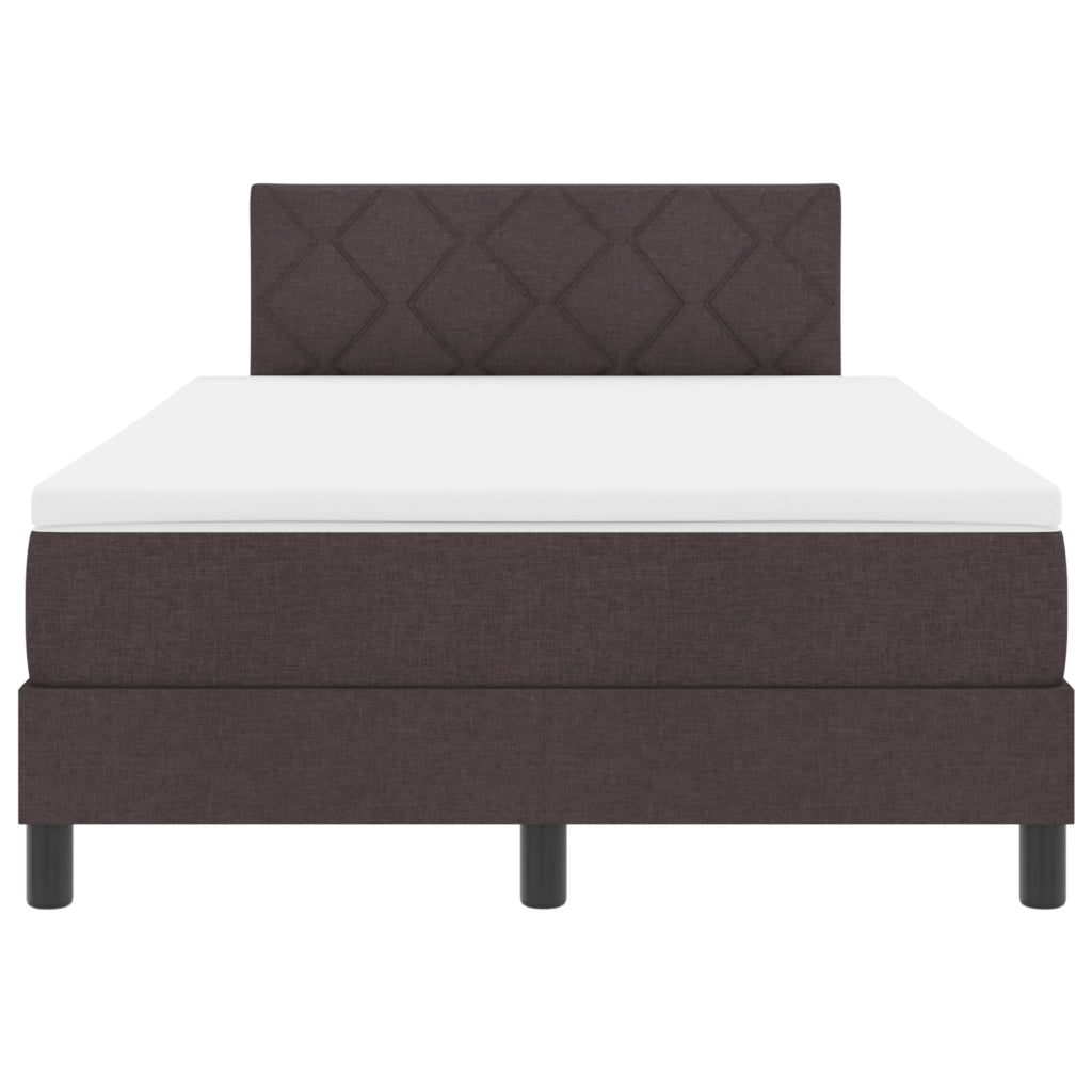 Letto con Rete a Molle con Materasso & LED Marrone Scuro 120x200 cm Tessuto