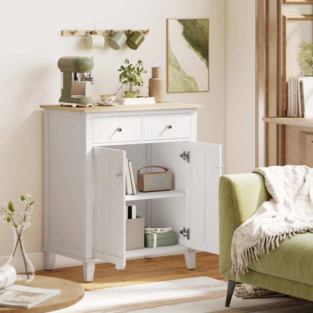 Armadio a 2 ante 2 cassetti ¨C zephmum ¨C bianco 76x48x91 cm