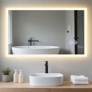 ZMH Specchio da Bagno Illuminato con Regolazione d'Intensità e Interruttore Touch