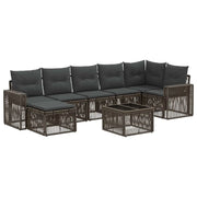 Set Divano da Giardino 8 pcs Grigio e Grigio Scuro polyrattan