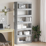 Libreria Grigia in Cemento Grigio Cemento Legno ingegnerizzato