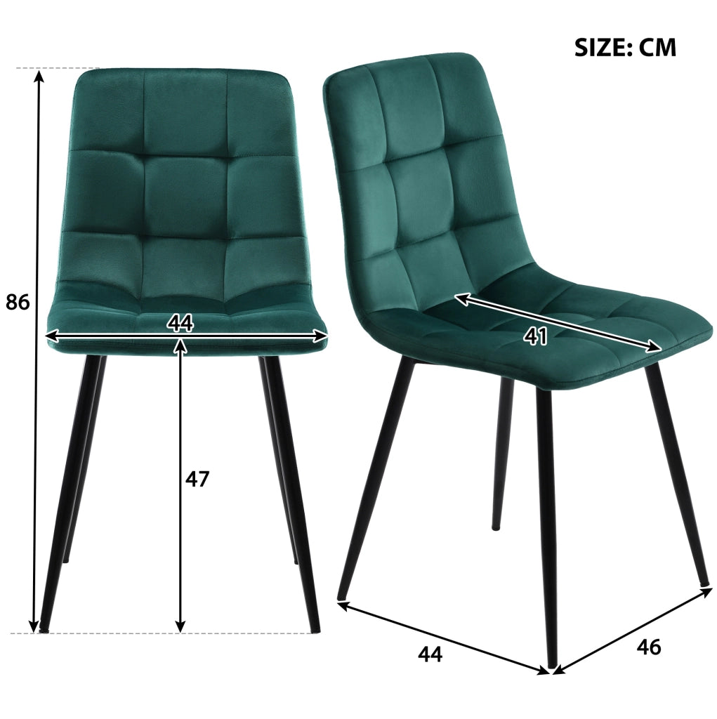 Set tavolo da pranzo con 4 sedie moderno; MDF; verde