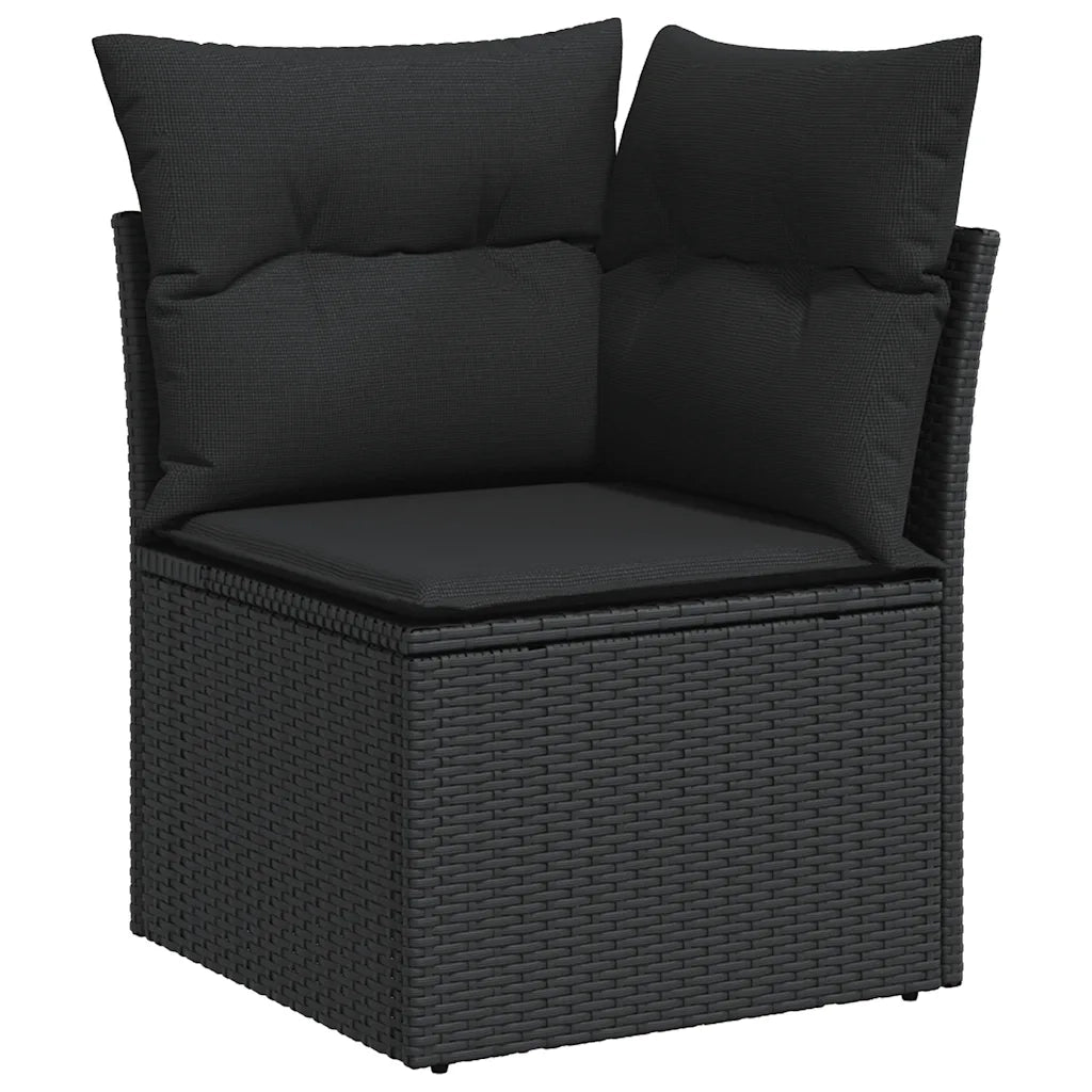 Set Divani da Giardino con Cuscini 7pz Nero Polyrattan 3325975