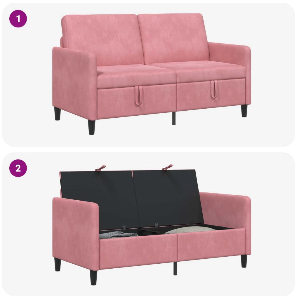 Divano con Storage Rosa 152 x 78 x 87 cm Poliestere 42036937