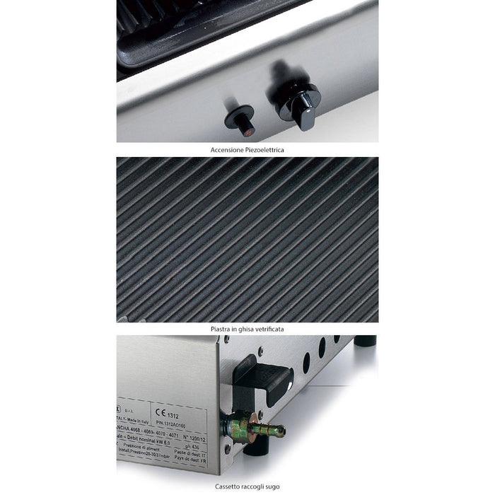 Piastra di Cottura in Ghisa a Gas GPL Ompagrill Plancha Single 4043