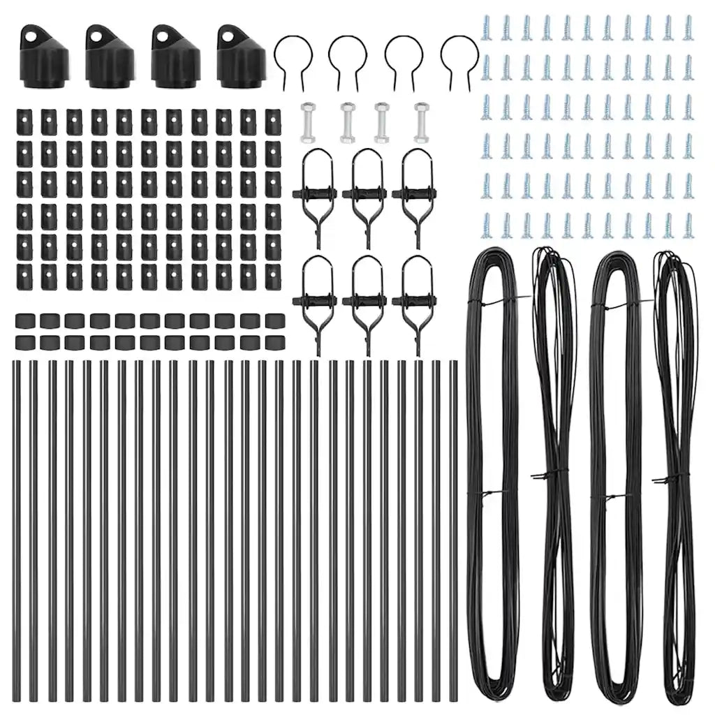 Palo della recinzione 26 pcs Grigio 3,2 x 3,2 x 100 cm 3350131