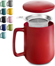 Tazza termica con uovo di cera e coperchio 500ml - Ceramica - Rimanente caldo a lungo - Rosa (Rosso)