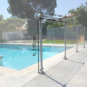 Recinzione Di Sicurezza Per Piscina In Vetro E Alluminio Crystal Shield Sp03 - Kit Modulo 150 X H. 114 Cm Altezza: 114 cm