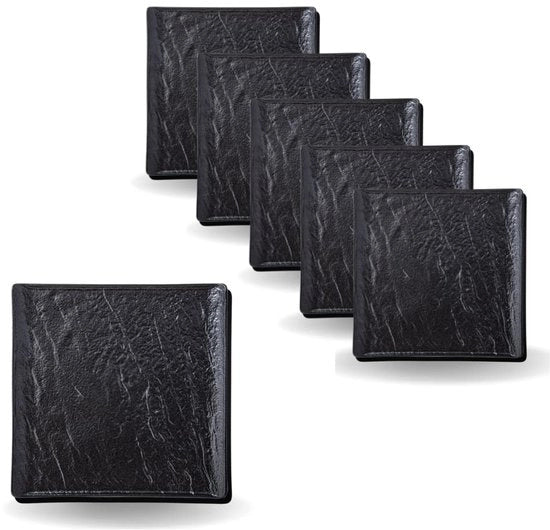 Bord quadrato - 6 pezzi - Finestra pietra - Non si sbiadano - Resistente al forno - Resistente al lavastoviglie - Adatto al contatto con alimenti - 13 x 13 cm