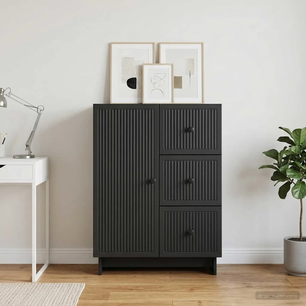 Credenza Nero 66 x 34,5 x 90 cm Legno ingegnerizzato 893936